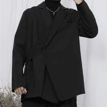 NDNBF Весна 2023 мужская одежда ямамото FengRi - это наклонный складной дизайн, чувствуется костюмное пальто, свободный маленький пиджак, пиджак