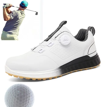 2024 Новая обувь для гольфа Мужская комфортная обувь для гольфа с гвоздями Молодежная спортивная обувь для гольфа на открытом воздухе Пастбищная обувь для ходьбы для фитнеса