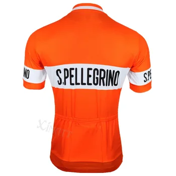 Классический ретро Полиэстер Мужская веломайка Оранжевый Быстросохнущий Облегающий Командный Велосипед Дышащие Блузки и рубашки