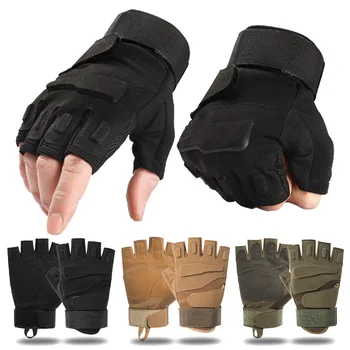 Тактические перчатки Военные Наружные защитные перчатки с половиной пальца Тренировочные перчатки коммандос Тактические перчатки без пальцев