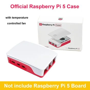Официальный корпус Raspberry Pi 5 Красный белый корпус из АБС-пластика с вентилятором с регулируемой температурой