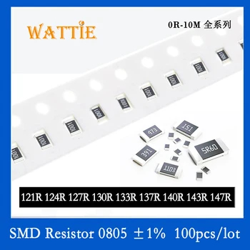 SMD Резистор 0805 1% 121R 124R 127R 130R 133R 137R 140R 143R 147R 100PCS/лот Чип-резисторы 1/8 Вт 2,0 мм * 1,2 мм