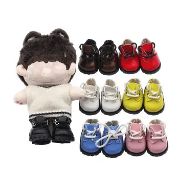 10 см Хлопковая кукольная обувь Костюмная обувь Блестящая кожаная обувь Кожаные туфли с круглым носком Ремешок Обувь для пальцев Кроссовки Аксессуары для куклы