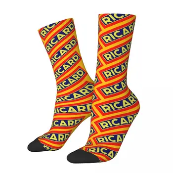 Ricard Винтаж Логотип Унисекс Зимние носки,Ricards Хип-хоп Счастливые носки Уличный стиль Сумасшедший носок