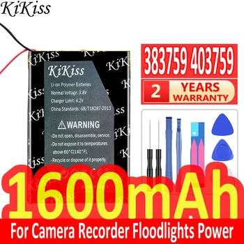 1600 мАч KiKiss Мощный аккумулятор 383759 403759 для камер регистратора Прожекторы Power Bank Батареи для пульта дистанционного управления