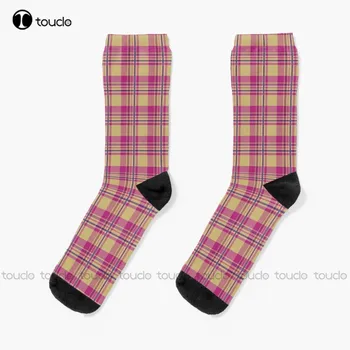  В октябре мы носим розовые тыквенные клетчатые забавные носки на Хэллоуин Мягкие носки персонализированные пользовательские носки унисекс взрослый подросток молодежные носки подарок