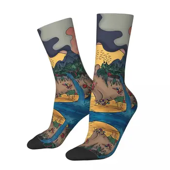 Забавный Сумасшедший компрессионный носок для мужчин Крысиный остров Хип-хоп Харадзюку Тап Крыса Счастливое качество Узор Печатный Мальчики Экипаж Носок