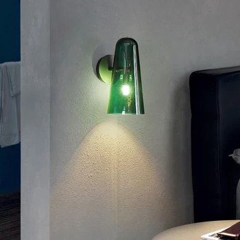 Американский простой и светлый роскошный прикроватный настенный светильник для спальни Скандинавский постмодернистский фон для гостиной Темно-зеленый