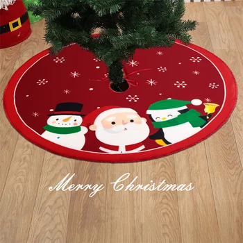 60/90 см Рождественская елка Юбка под красным Санта-Клаусом Снеговик Коврик Рождественская елка Ковер Футхолд для украшения дома Новый год