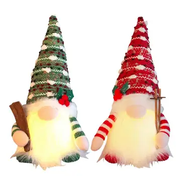 Рождественские гномы Плюшевые высококачественные украшения для дома Плюшевые гномы Бытовые прочные санки Рождественский гном со светодиодной подсветкой