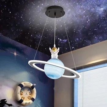Nordic Astronaut & Planet Подвесные светильники Стеклянный шар Детская спальня Детская комната Домашний декор Потолочная люстра Внутренний осветительный прибор