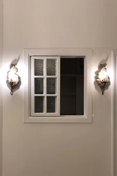  Американский классический деревянный настенный светильник Французская кантри Кованая железная свеча Прикроватная лампа для спальни с одной головкой Настенная лампа для гостиной