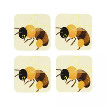 Honey Bees Подставки Кофейные коврики Кожаные салфетки Чашка Посуда Украшения и аксессуары Подушечки для домашней кухни Обеденный бар