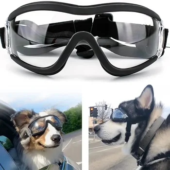 Солнцезащитные очки для собак Очки для собак Регулируемый ремень для путешествий Лыжные и противотуманные снежные очки Очки для домашних животных для средних и крупных собак