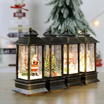 Милые рождественские огни Мультяшный Санта-Клаус / снеговик Висячие фонарики Праздничные рождественские украшения для создания волшебной атмосферы