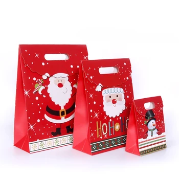 Рождественские бумажные подарочные коробки Пакеты Упаковка Санта-Клаус Снеговик Рождественская елка Конфеты Шоколадное печенье Фестиваль Принадлежности для вечеринок