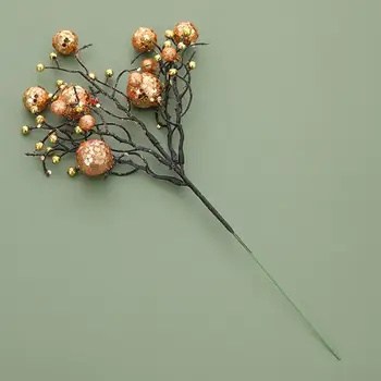 Изысканная практичная декоративная ветка ягодной ветки с пайетками для рождественской вечеринки