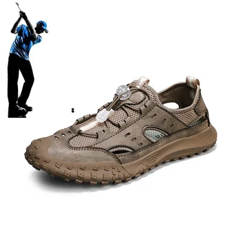 Мужская летняя дышащая обувь для гольфа, уличная удобная обувь для ходьбы для фитнеса, мужская повседневная высокая спортивная обувь