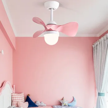 Современный потолочный вентилятор с подсветкой Гостиная Спальня Красочные вентиляторы из макарон Подвесной светильник Вентилятор с дистанционным управлением