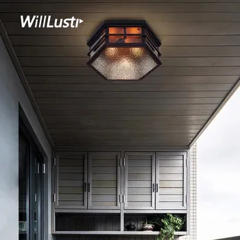 шестигранник железный потолочный светильник промышленный стеклянный свет коридор крыльцо кабинет кухня балкон спальня американское кантри освещение