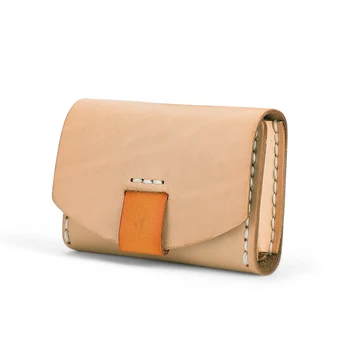  Итальянская кожа растительного дубления Женский чехол для карт Zero Wallet Mini Card Bag Воловья кожа Ретро Клип Карточная сумка для женщин
