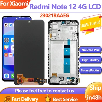Для экрана Redmi Note 12 4G 6,67''Оригинал для Xiaomi Redmi Note 12 4G LCD 23021RAAEG Замена сенсорного дигитайзера
