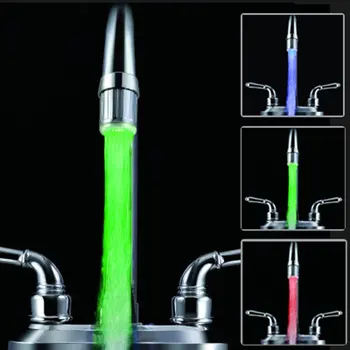 Color Led Кран Одноцветный кран для потока воды Кран Кран Подходит для аксессуаров для кухни и ванных комнат