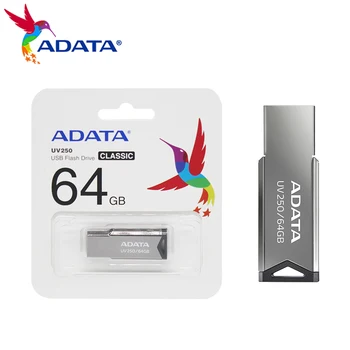 Adata USB 2.0 Флэш-накопитель Металлическая карта памяти 32 ГБ Флэш-накопитель 100% оригинальный UV250 16 ГБ флэш-накопитель 64 ГБ для настольного ноутбука