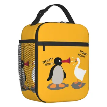 Noot Noot Honk Honk Изолированные сумки для ланча для работы Школа Pingu Cartoon Водонепроницаемый термокулер Ланч-бокс Женщины Дети
