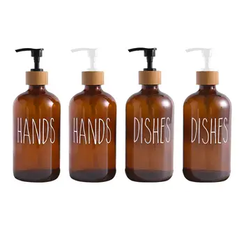  Бутылка для дозатора мыла для мыла для рук, мыло для посуды 16 унций многоразовые контейнеры для бутылок с насосом для столешницы в ванной комнате