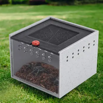 Полускрытое пространство Вольер для домашних животных Вентилируемый ящик для кормления со смотровым пространством Дышащее отверстие Идеальный паук для мирных для маленьких
