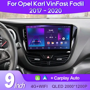 QSZN для Opel Karl Vinfast Fadil 2017 - 2020 2K QLED Android 13 Автомагнитола Мультимедийный видеоплеер GPS AI Voice CarPlay Головное устройство