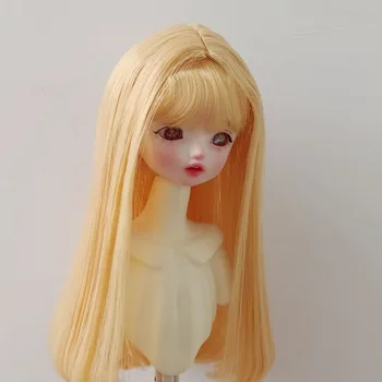 розово-оранжевый 1/6 1/8 БЖД кукла волосы, натуральная пуговица игрушка парик бесплатная доставка