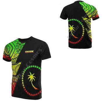 Микронезия - Мужская и женская футболка с коротким рукавом, Винтаж, Короткий рукав, напечатанный на 3D-принтере, Чакпорт, Летняя уличная одежда 2023