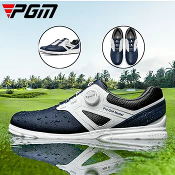 PGM Мужские нескользящие шпильки Тренировочная обувь Мужская водонепроницаемая верхняя обувь из микрофибры Кроссовки для гольфа Мягкая IP-подошва Кроссовки для гольфа