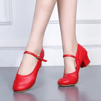 Обувь для бальных танцев Женщина Девушка Латиноамериканские современные танцевальные туфли Закрытый носок для девочек Сальса Танго Практика Танцевальная обувь Сандалии