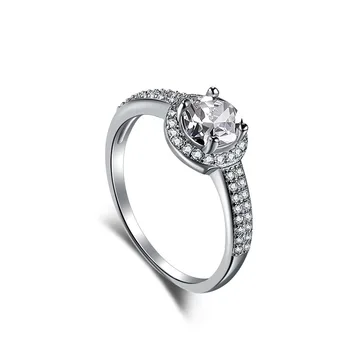 Обручальное кольцо S925 Стерлинговое серебро Модный стиль Кольцо с имитацией бриллианта с полным бриллиантом Женское кольцо