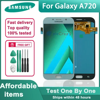 100% протестированный 5,7-дюймовый ЖК-дисплей AMOLED A720 для Samsung Galaxy A7 2017 A720 A720F SM-A720F ЖК-дисплей с сенсорным экраном в сборе