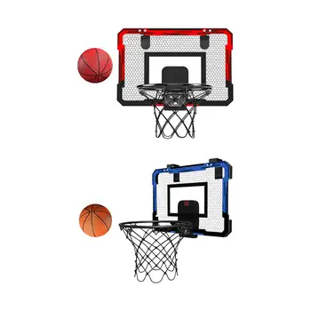 Настенное баскетбольное кольцо Спортивная игра с мячами с аксессуарами для насоса Набор мини-обручей для открытых помещений для мальчиков, девочек, взрослых