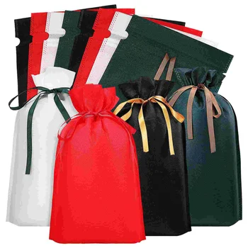 12 шт./Упаковка Подарочные пакеты Подарочный мешочек на шнурке Нетканый материал Подарочные обертки для подарков Принадлежности для вечеринок
