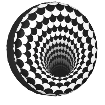 Оптическая иллюзия Черная дыра Чехол для запасного колеса Чехол для Pajero Geometry Черно-белые автомобильные колесные протекторы Аксессуары