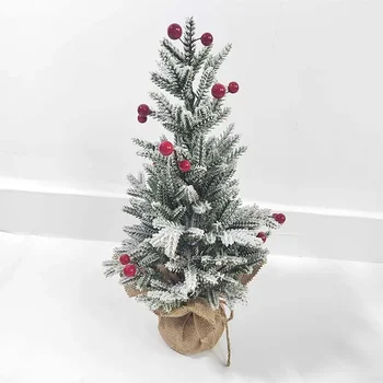 43 см Рождественская елка Белая флокированная снежная елка Спрей Лед Украшение