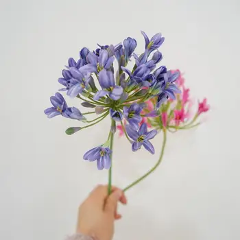 Полезный устойчивый к атмосферным воздействиям Экологически чистый искусственный цветок агапантуса Real Touch Ультра яркий искусственный цветок агапантуса