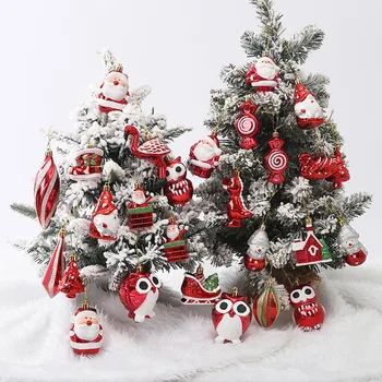 2 шт. Пластиковые рождественские шары Санта-Клаус Украшение Кулон для рождественской елки Декор Рождественская елка Шар Новый год Украшения для дома