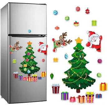 Рождественский магнит на холодильник Украшения Наклейки Санта Олень Рождественская елка Магниты на холодильник DIY Магниты на холодильник Металлический декор двери