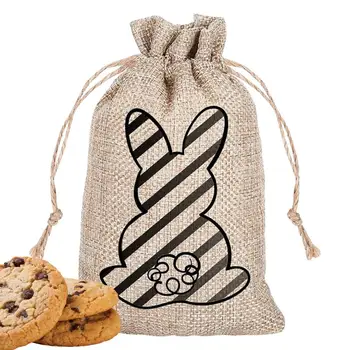 Пасхальные сумки для кроликов Пасхальный кролик мешковина для подарков Сумки для ювелирных изделий Сумки с подарками для свадебных сувениров Вечеринка DIY Ремесло