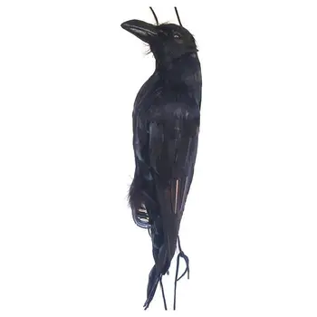 Искусственная ворона Реалистичная птица Черная ворона Животное Натуральный реквизит Страшные вредители Репеллент Поддельная птица Животное Страшные игрушки на Хэллоуин
