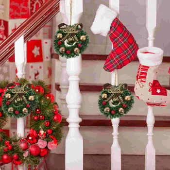 Декоративный венок с бантом, рождественская елка, венки, рождественские украшения, рождественская елка, венок, рождественская вечеринка, принадлежности для рождественской вечеринки