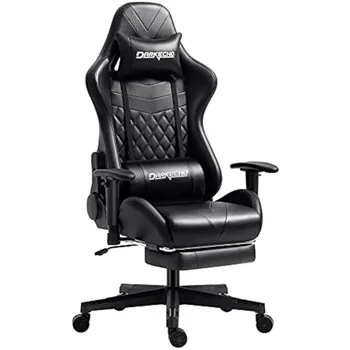  Игровое кресло Офисное кресло с подставкой для ног Массаж Гоночный компьютер Эргономичный стул Кожаный стул с откидной спинкой, регулируемый