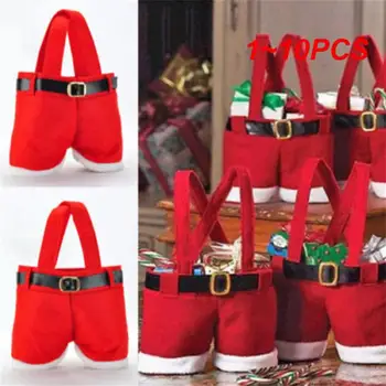 1 ~ 10 шт. Рождественский подарочный пакет Красный рождественский мешок Подарочный держатель Дизайн Творчество Санта Штаны Рождественский свадебный мешок для конфет Navidad New Year